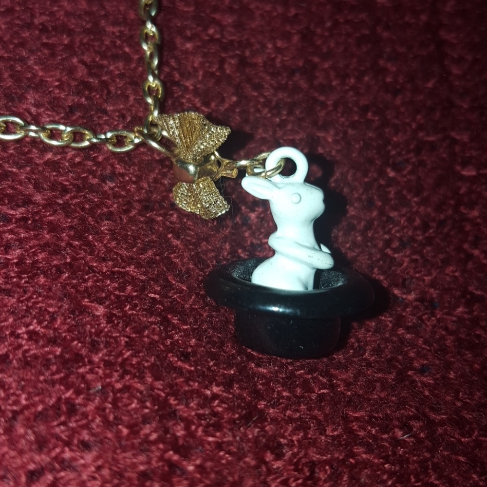 Rabbit in a hat necklace